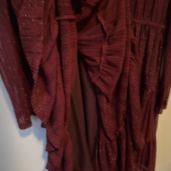 L Love shimmer tiered dress lined long sleeve - Picture 6 of 9